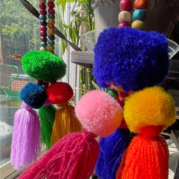 Set of 2, Pom Pom Tassel Bag Pendant,Charm,Keyring,for Women Purse Handbag Decor - Picture 3 of 6